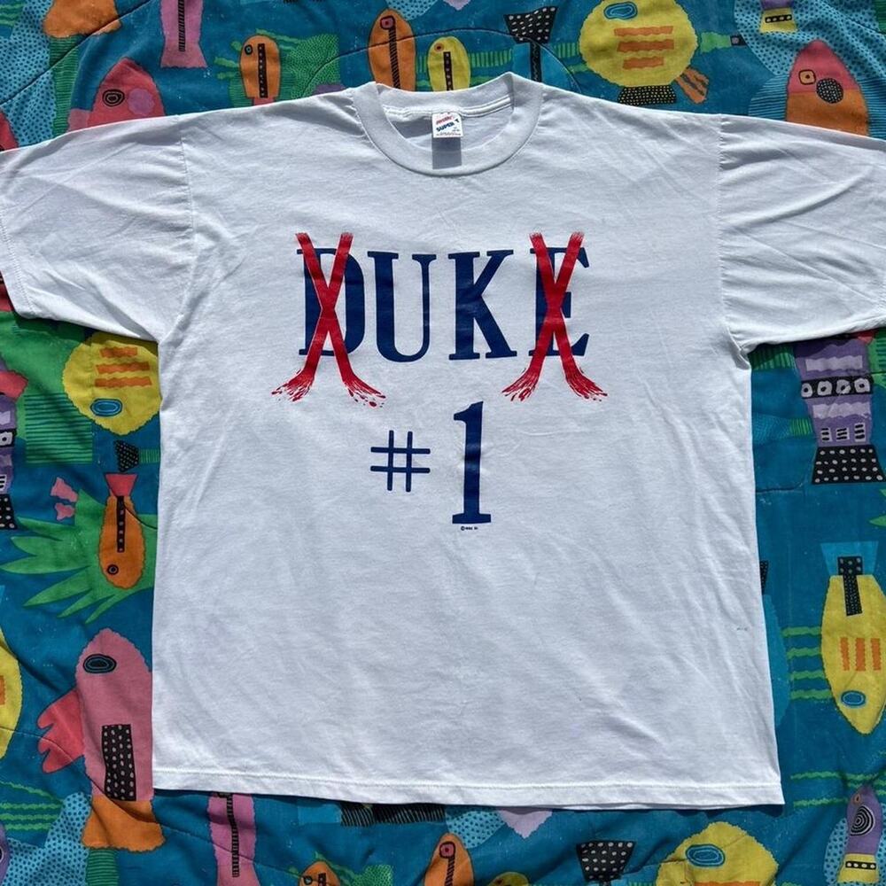 1992 anti Duke UK Wildcats College Basketball Short Sleeve T-Shirt Men's XL